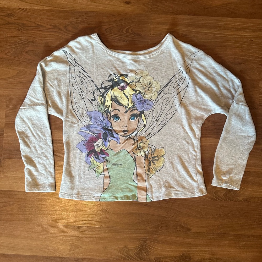 Disney Cream Fairy Tinkerbell Long Sleeve Sweatshirt